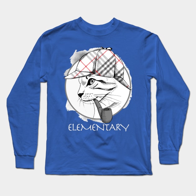 Elementary Sherlock Holmes Cat Long Sleeve T-Shirt by The Lucid Frog